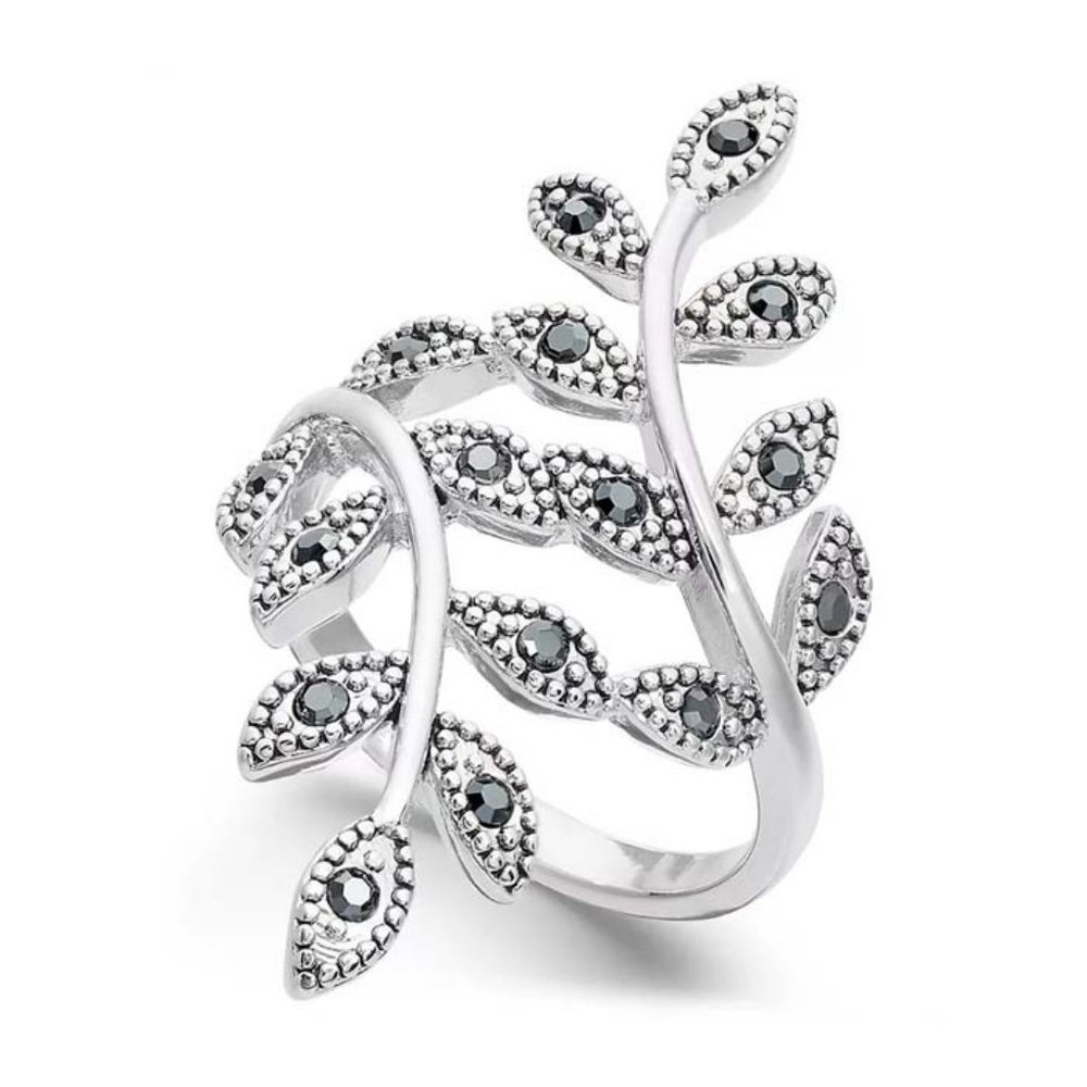 New INC INTERNATIONAL CONCEPTS Crystal Leaf Wrap Ring